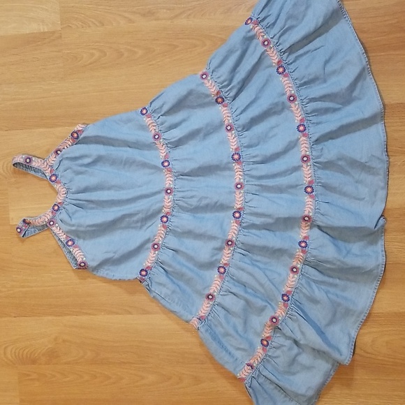 Milkshake blue dress with embroidery girls size 8 EUC - Picture 2 of 12